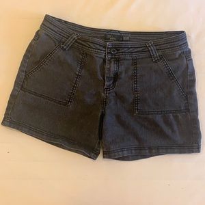Prana washed black stretch denim shorts